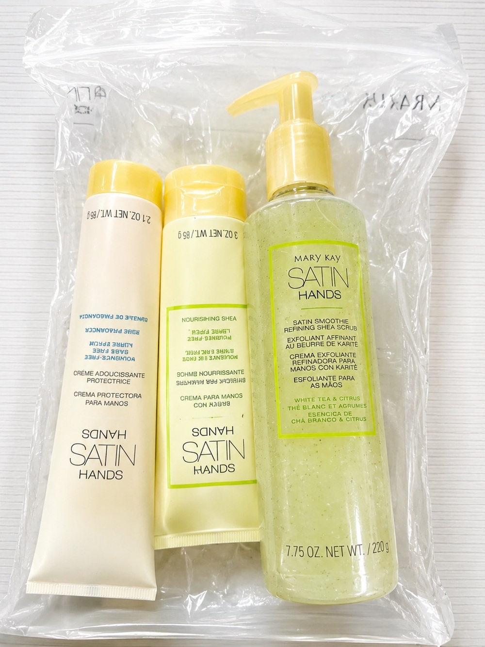 Mary Kay Satin Hands Trio - Yellow & Light Green Bottles